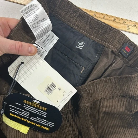 NEW Levi's Pants Mens XXL Brown Corduroy Quick Release Pants Cordura Baggy